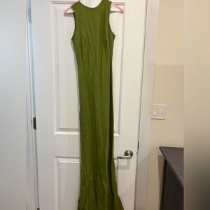 Faithfull the Brand Green Linen Maxi Dress
